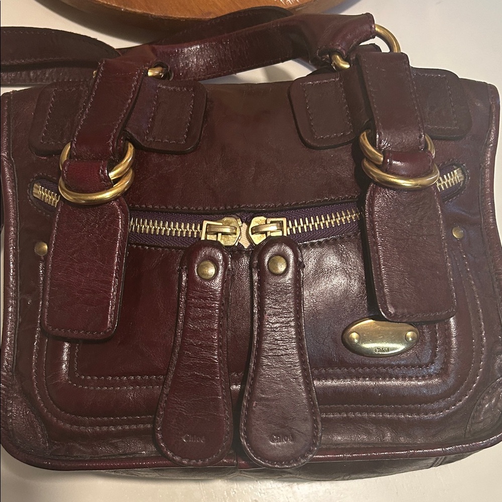 EUC Chloe Rich Burgundy Leather Shoulder Bag Comes With Dustbag!